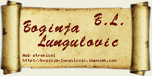 Boginja Lungulović vizit kartica